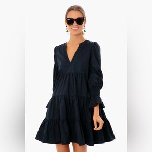 Pomander Place Navy Tiered Dress
